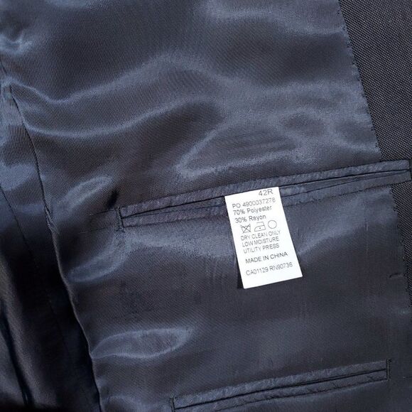 Calvin Klein Men's Suit Jacket Blazer Gray Polyester Rayon Sport Coat Size 42R - Picture 8 of 14